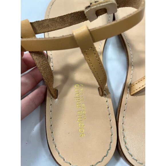 Sophia Milano Calf Hair Animal Print Leather Sandals, Size 8 - Picture 11 of 14